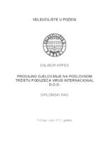 prikaz prve stranice dokumenta PRODAJNO DJELOVANJE NA POSLOVNOM TRŽIŠTU PODUZEĆA VIRUS INTERNACIONAL D.O.O.