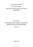 prikaz prve stranice dokumenta Razvoj ruralnog turzma temeljen na brandu Nacionalnog parka Krka