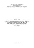 prikaz prve stranice dokumenta Statistička analiza graničnog prometa putnika u Republici Hrvatskoj za razdoblje od 2010. do 2017. godine