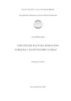 prikaz prve stranice dokumenta Strategije razvoja ruralnog turizma u Istočnoj Hrvatskoj