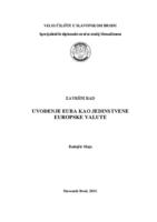 prikaz prve stranice dokumenta Uvođenje eura kao jedinstvene europske valute
