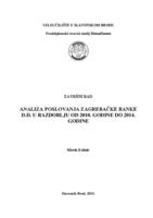 prikaz prve stranice dokumenta Analiza poslovanja Zagrebačke banke d.d. od 2010. godine do 2014. godine