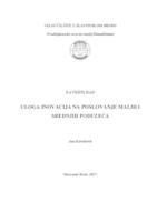 prikaz prve stranice dokumenta Uloga inovacija na poslovanje malih i srednjih poduzeća