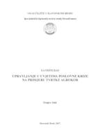 prikaz prve stranice dokumenta Upravljanje u uvjetima poslovne krize na primjeru tvrtke Agrokor