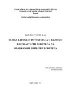 prikaz prve stranice dokumenta Uloga ljudskih potencijala u razvoju brzorastućih poduzeća na odabranom primjeru poduzeća