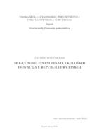 prikaz prve stranice dokumenta Mogućnost financiranja ekoloških inovacija u Republici Hrvatskoj