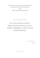 prikaz prve stranice dokumenta Kulturološke razlike u međunarodnom poslovanju i njihova primjena u poslovnom komuniciranju