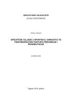 prikaz prve stranice dokumenta Specifične ozljede u sportskoj  gimnastici te fizioterapijski postupci prevencije i rehabilitacije