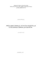 prikaz prve stranice dokumenta Procjena znanja i stavova roditelja o očuvanju zdravlja djeteta