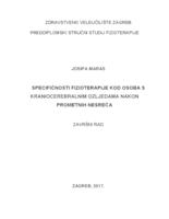 prikaz prve stranice dokumenta Specifičnosti fizioterapije kod osoba s kraniocerebralnim ozljedama nakon prometnih nesreća