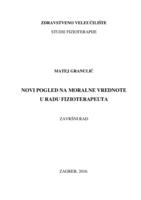 prikaz prve stranice dokumenta Novi pogled na moralne vrednote u radu fizioterapeuta