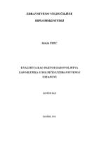 prikaz prve stranice dokumenta Kvaliteta kao faktor zadovoljstva zaposlenika u bolničkoj zdravstvenoj ustanovi